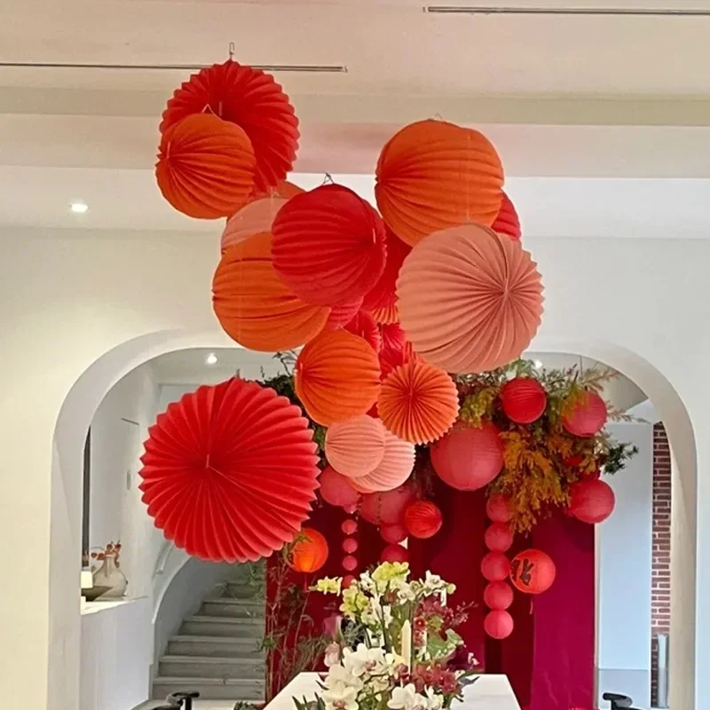 Japanese Lantern Paper - Chinese Watermelon Origami Lanterns Holiday Wedding