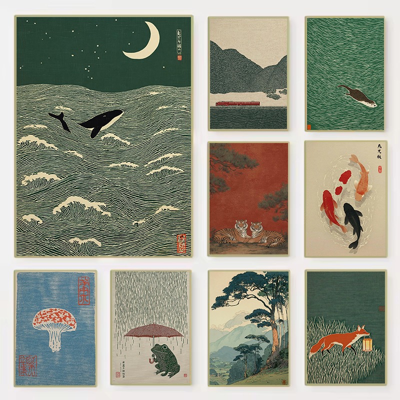 Vintage Japanese Style Illustr - مراجعة Japanese Lifestyle Home وسعره
