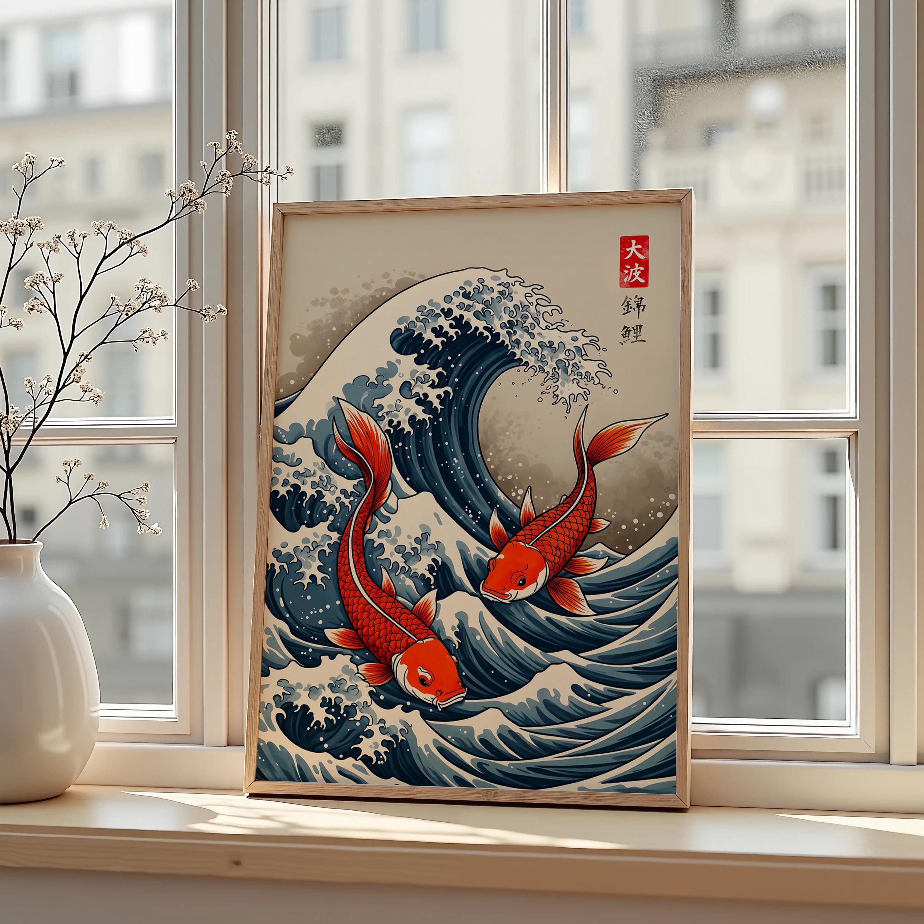 Japanese Red Koi Fish Canvas P - مراجعة Japanese Lifestyle Home وسعره