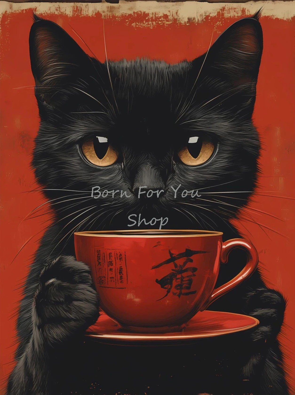 Japanese Edo Style Black Cat E - مراجعة Japanese Lifestyle Home وسعره