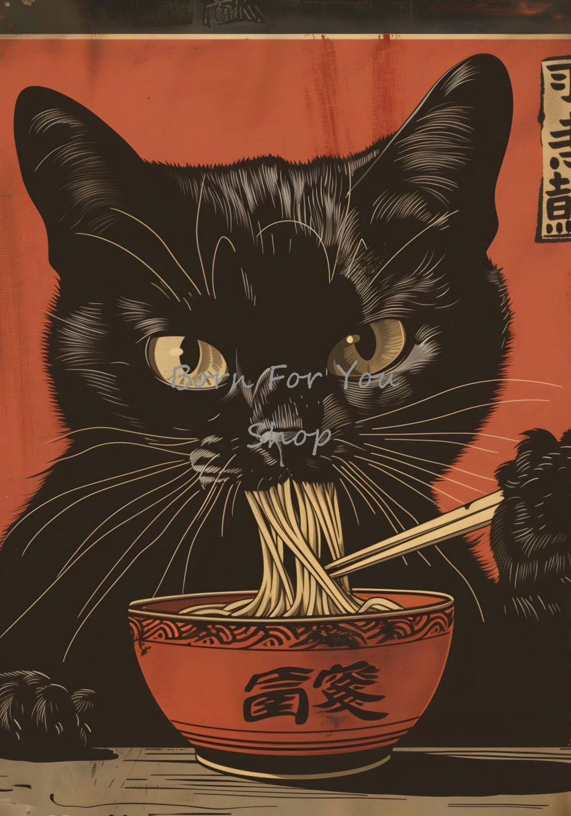 Japanese Edo Style Black Cat E - مراجعة Japanese Lifestyle Home وسعره