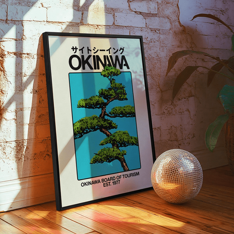 1 Piece of Okinawa Retro Mural - مراجعة Japanese Lifestyle Home وسعره
