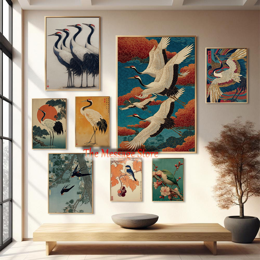 Traditional Nature Crane Birds - مراجعة Japanese Traditional Lifestyle وسعره